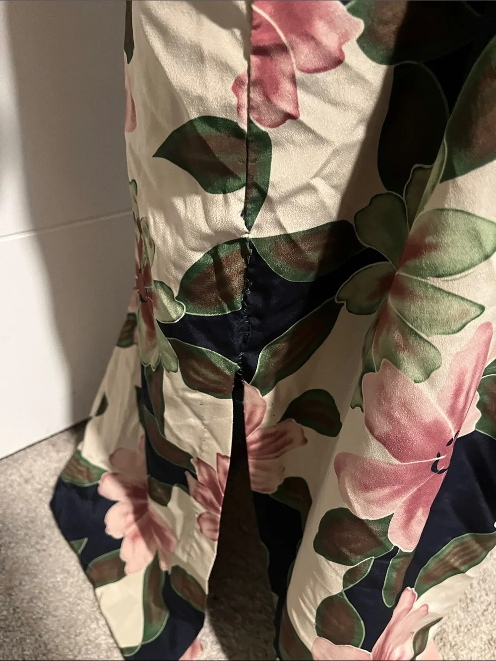 Vintage Christian Dior Loungewear Floral Allover Design Belted Robe Feminine